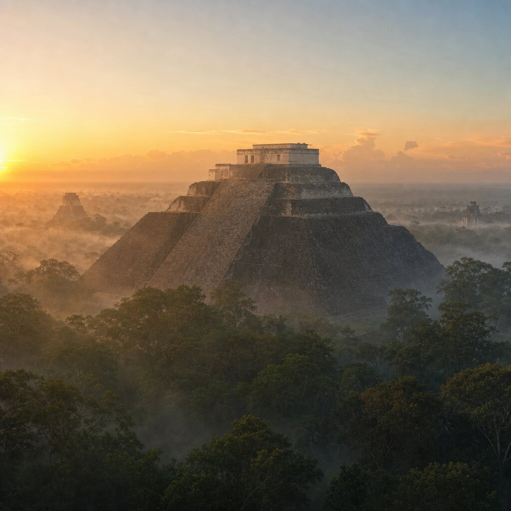 Illustration historique : Apogée d'El Mirador et Pyramide de La Danta
