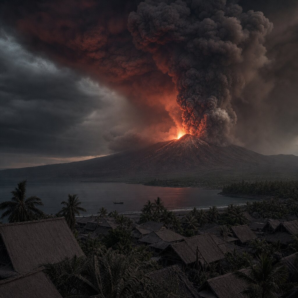 Illustration historique : Éruption du Tambora