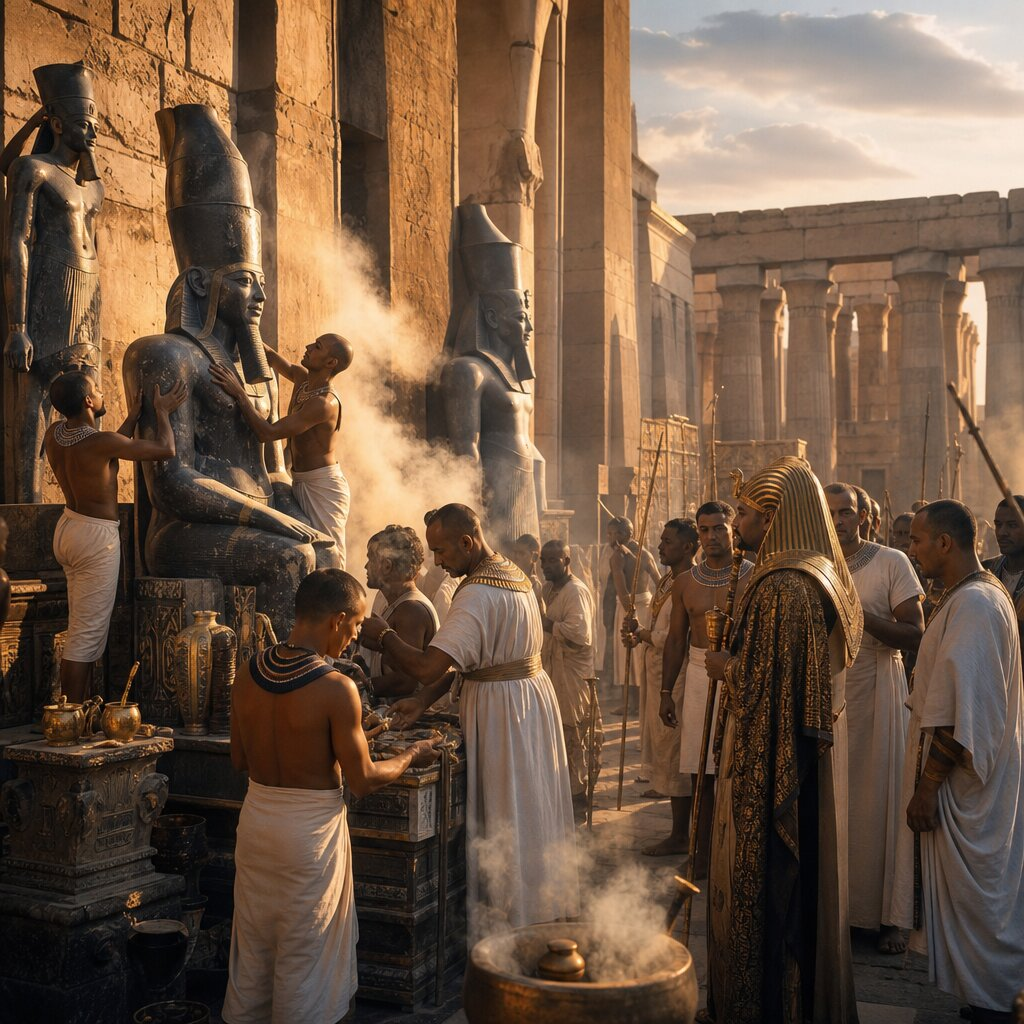 Illustration historique : Restauration du culte d'Amon sous Toutânkhamon